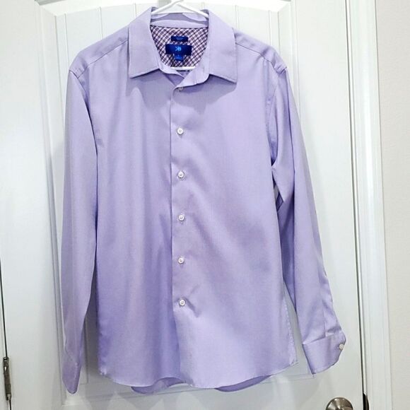EGARA, Mens long sleeve,  no iron,purple Shirt, Size Large - Picture 1 of 4